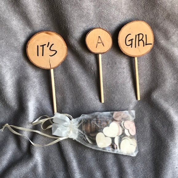 Other - Rustic Wood Baby Girl Shower Decor